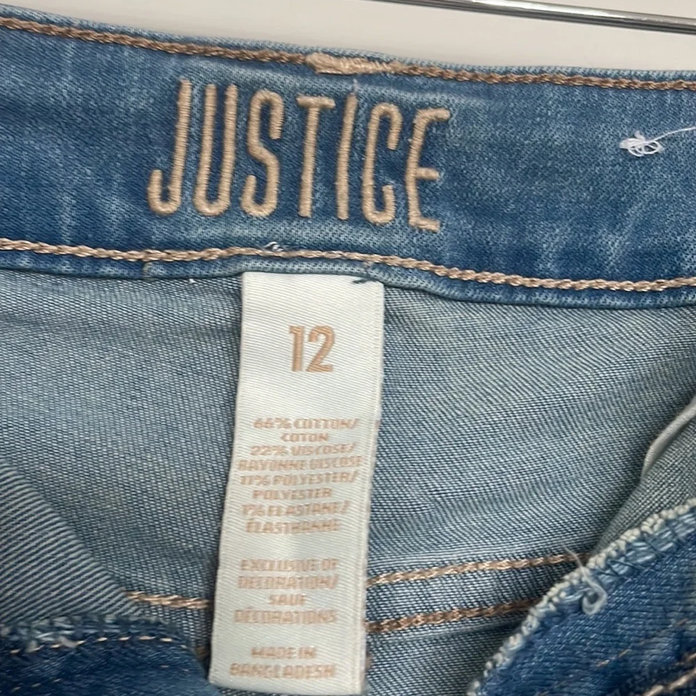 Justice Distressed Denim Shorts Sz 12 EUC